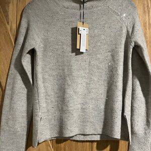 Halogen Light Gray Speckled Crewneck Sweater